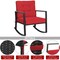 Costway Patio Rattan Rocker Chair Outdoor Glider Wicker Rocking Chair Cushion Lawn Red